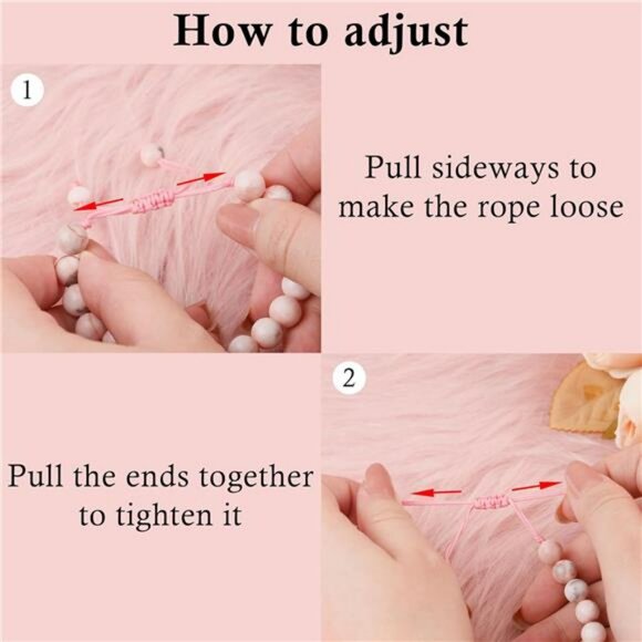 10th Birthday Bracelet Pink Beaded Adjustable Gift for Girls Daughter Niece - Picture 7 of 9